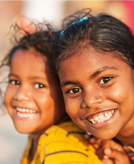 Happy Girls from slum communities in India